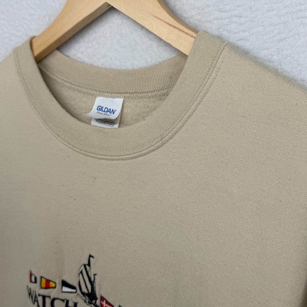 WATCH HILL Sweatshirt Mens M Rhode Island Westerly East Beach Pullover Beige - Picture 6 of 12